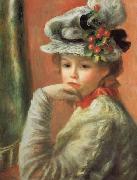 Young Girl in a White Hat renoir